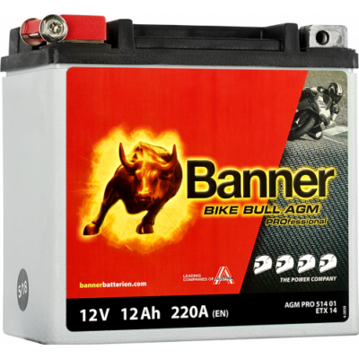 Banner Bike Bull AGM Professional 12 V 12Ah bal+ ETX14 akkumulátor 51401