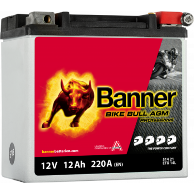 Banner Bike Bull AGM Professional  12V 12Ah jobb+ ETX14L akkumulátor 51421