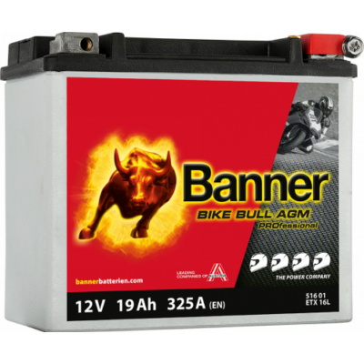 Banner Bike Bull Professional AGM+SLA 12 V 19 Ah jobb+ ( ETX16L ) akkumulátor