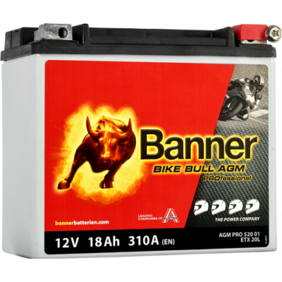 Banner Bike Bull Professional AGM+SLA 12 V 18 Ah jobb+ ( ETX20L ) akkumulátor