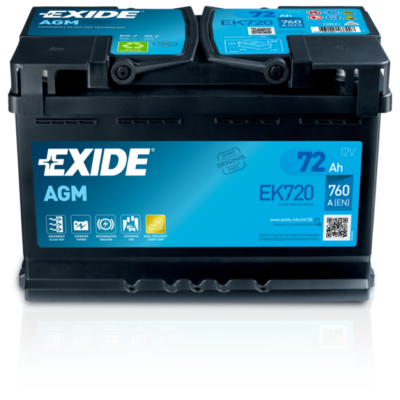 EXIDE AGM 72 Ah jobb+ EK720 akkumulátor
