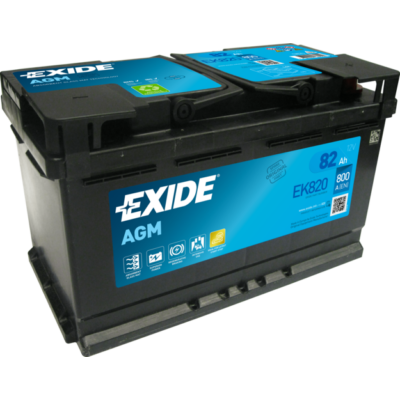EXIDE AGM 82 Ah jobb+ EK820 akkumulátor