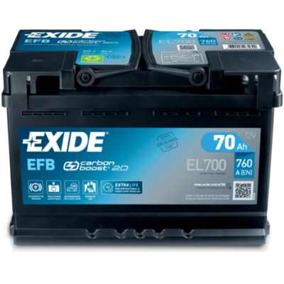 EXIDE Start-Stop 70Ah jobb+ EL700 akkumulátor