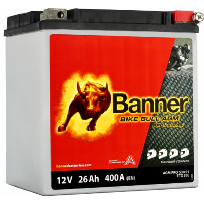 Banner Bike Bull AGM Professional 12V 26Ah jobb+ ETX30L akkumulátor 53001