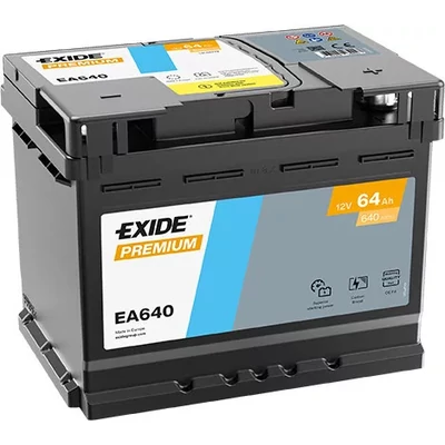 EXIDE Premium 64Ah jobb+ EA640 akkumulátor
