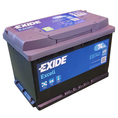 EXIDE Excell 74 Ah jobb+ EB740 akkumulátor