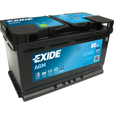 EXIDE AGM 80Ah jobb+ EK800 akkumulátor
