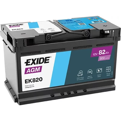 EXIDE AGM 82Ah jobb+ EK820 akkumulátor