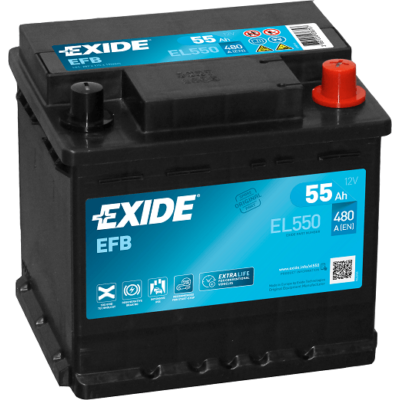 EXIDE Start-Stop 55 Ah jobb+ EL550 akkumulátor