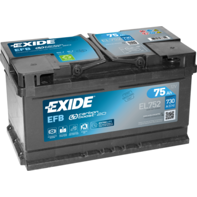 EXIDE Start-Stop 75Ah jobb+ EL752 akkumulátor