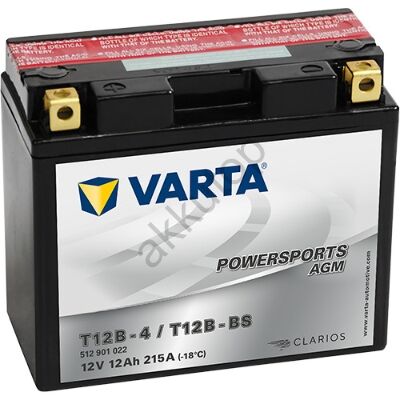 Varta Powersports AGM 12Ah T12B-4/T12B-BS akkumulátor 512901022I314