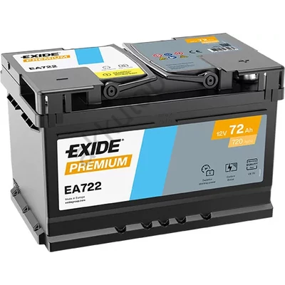 EXIDE Premium 72Ah jobb+ EA722 akkumulátor