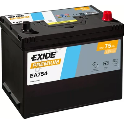 EXIDE Premium 75Ah jobb+ EA754 akkumulátor