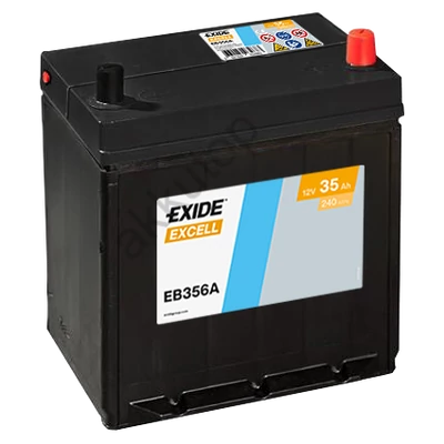 Exide Excell 35Ah jobb+ vékony sarus akkumulátor EB356A