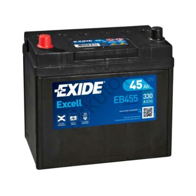 EXIDE Excell 45Ah bal+ akkumulátor EB455