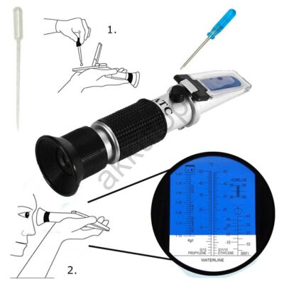 Optikai fagyálló- és savsűrűségmérő (refraktométer)