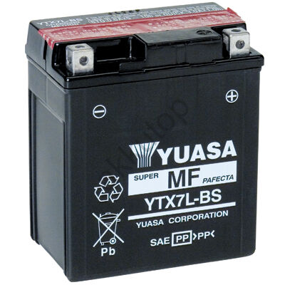 YUASA 12V 6 Ah YTX7L-BS jobb+ AGM akkumulátor