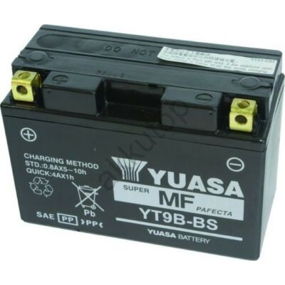 YUASA 12V 8 Ah YT9B-BS bal+ AGM akkumulátor