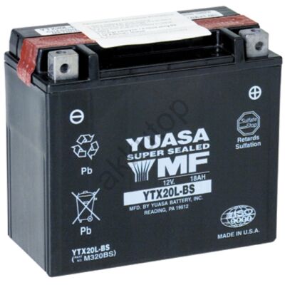 YUASA 12V 18 Ah YTX20L-BS jobb+ AGM akkumulátor
